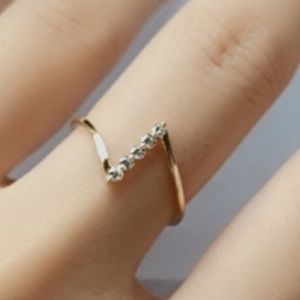 Super Cute Dainty 18K Gold Filled Star Diamond Thin Ring